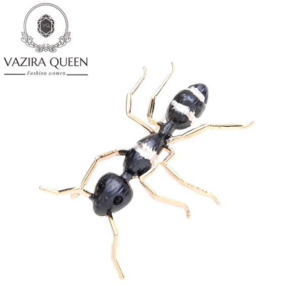 VQ Enamel Ant Brooch - Picture 1 of 7